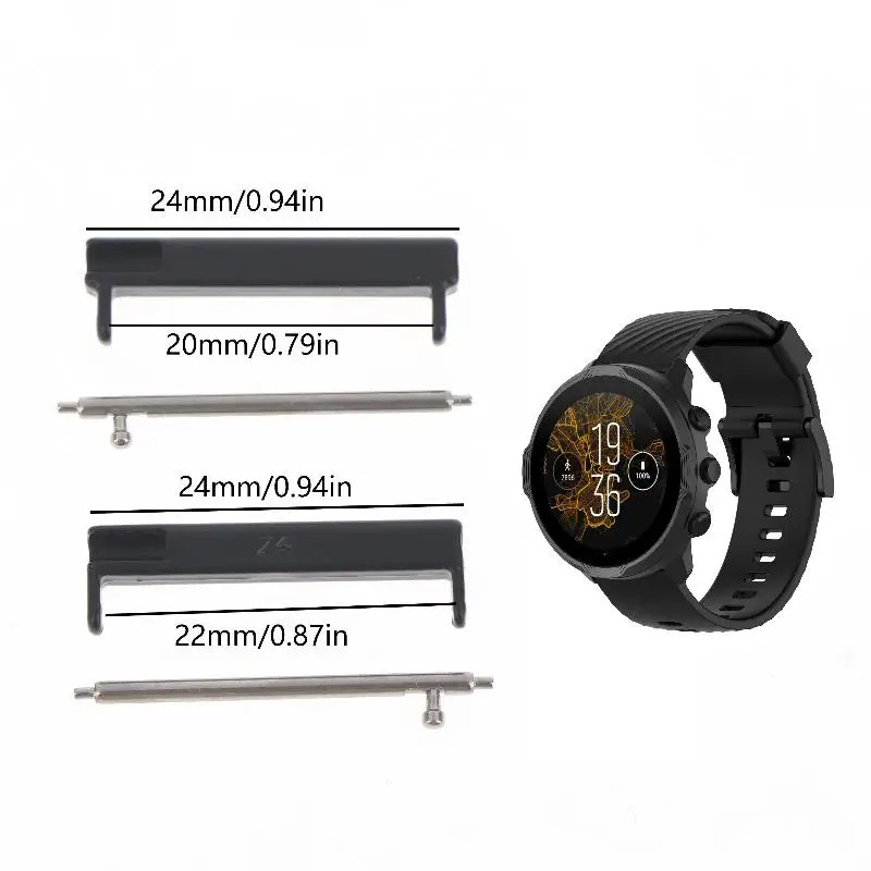 1Pair 24Mm to 22Mm/20Mm Wristband Adapter – Smartwatch Replacement Connector for