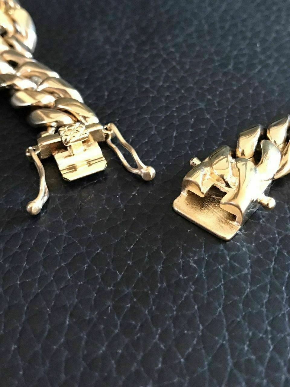 12mm Mens Cuban Miami Link Chain 14k Gold Plated Stainless Steel 200 Grams HEAVY