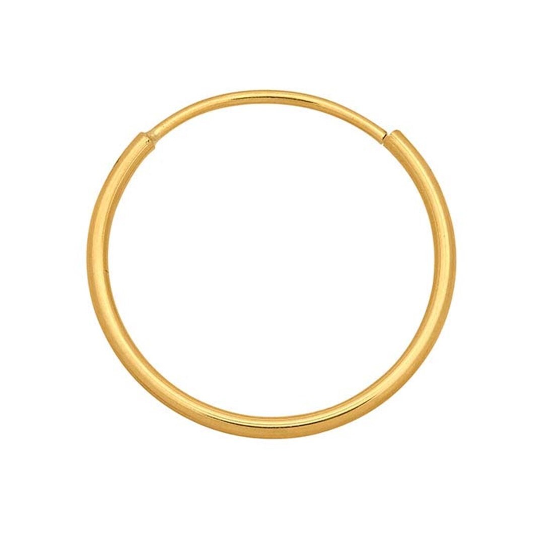 14k Yellow Gold 1mm x 15mm Endless Hoop Earrings