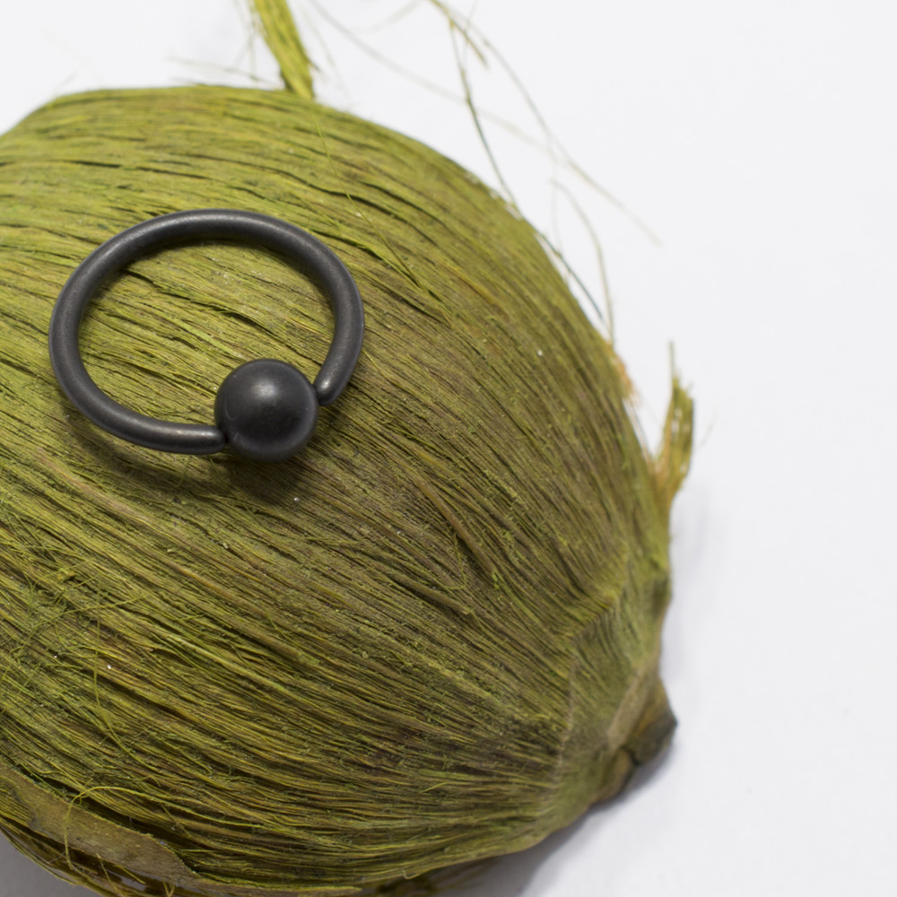14G and 16G Captive Bead Ring Matte Black IP 316L Surgical Steel Sold as a Pair