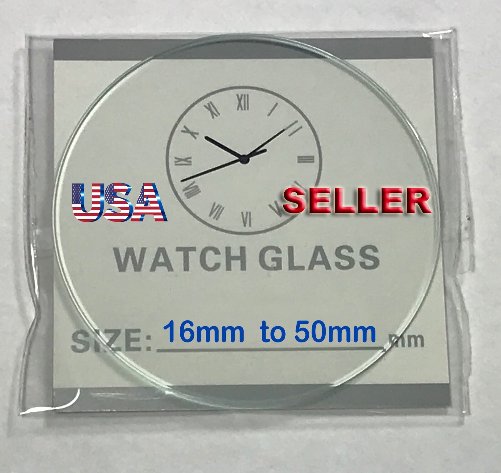 NEW ROUND 1MM THICK FLAT WATCH MINERAL GLASS CRYSTAL REPLACEMENT SIZE 16MM-50MM
