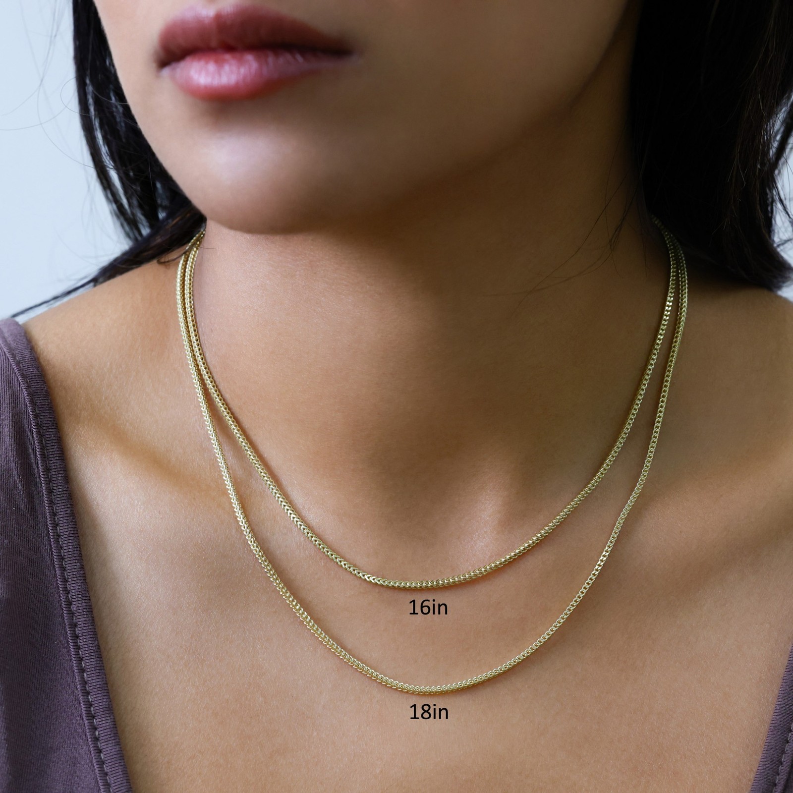 14K Yellow Gold Womens 2mm Franco Square Box Foxtail Wheat Necklace Chain 18″
