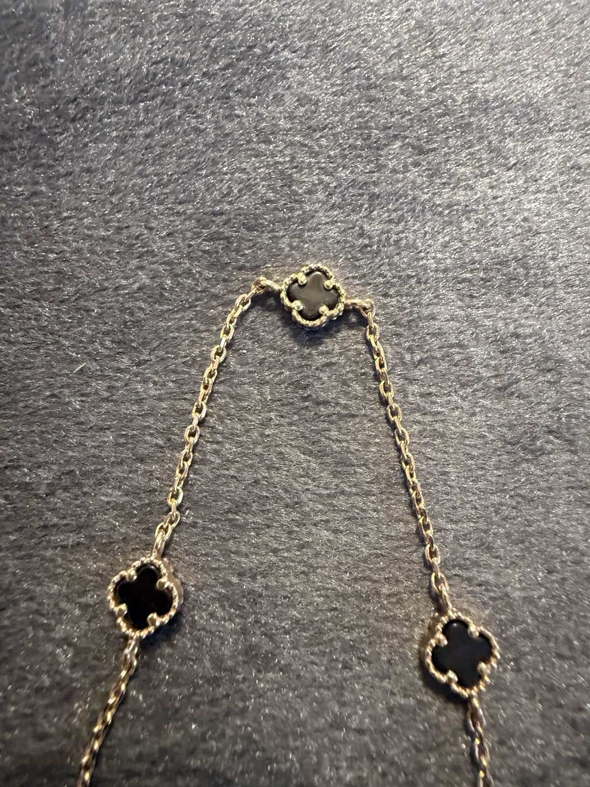 14 K Rose Gold Necklace 40 cm and Bracelet 16-18 cm With Black Onix