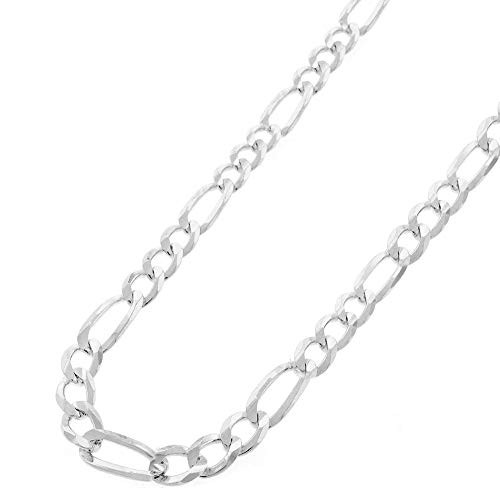 Verona Jewelers Sterling Silver Mens Figaro Link Chain 20.0 Inches NECKLACE