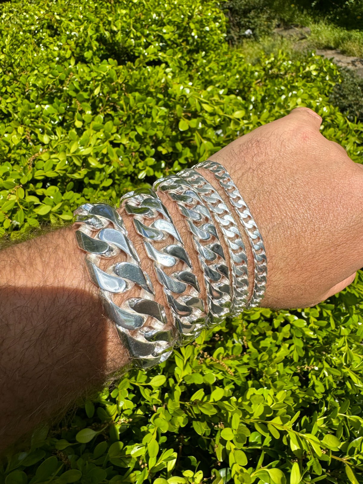 Handmade Miami Cuban Link Chain Necklace / Bracelet Real Solid 925 Silver 6-20mm