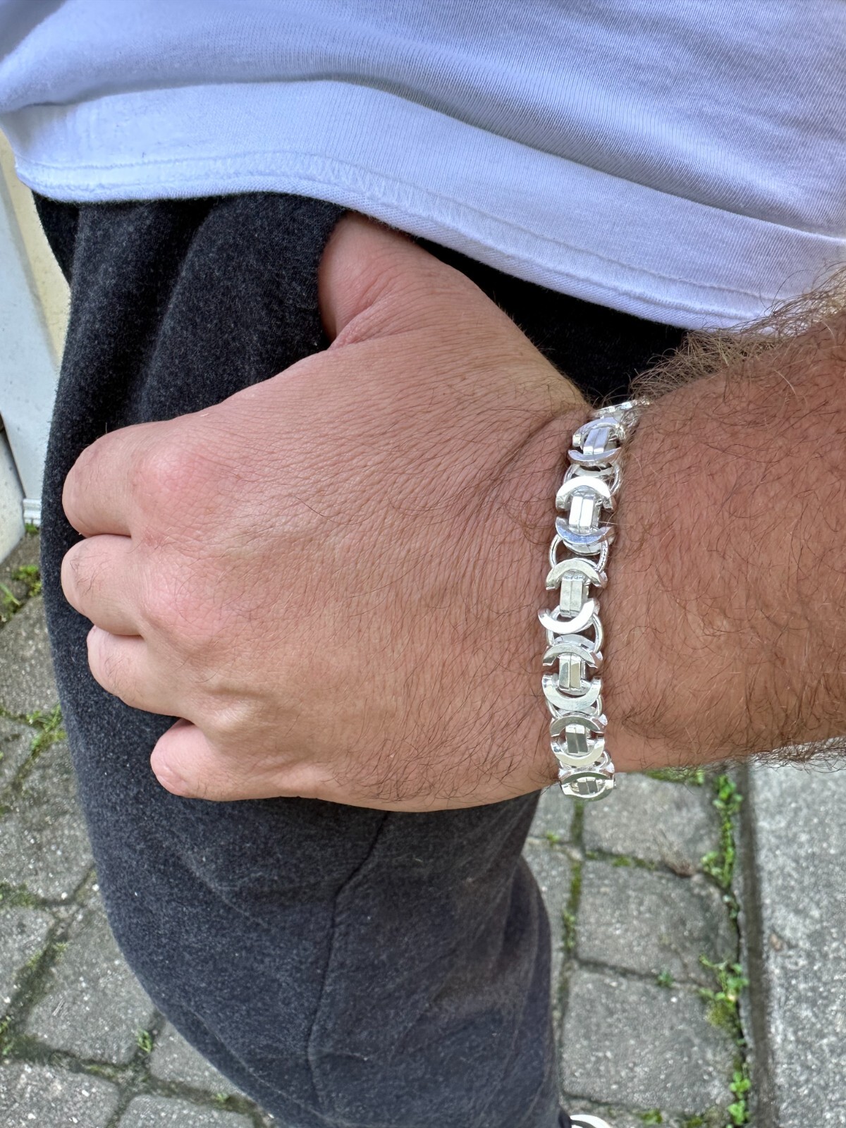 Real Solid 925 Sterling Silver Flat Byzantine Chain Mens Necklace Or Bracelet