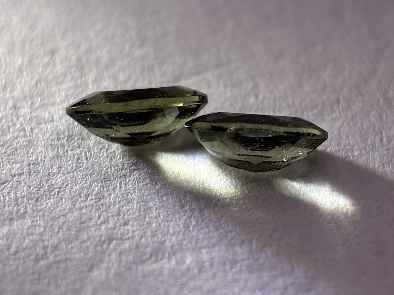 Moldavite 6×4 mm Oval Cut Loose Gemstone Matching Set Czech Republic 2 Pieces