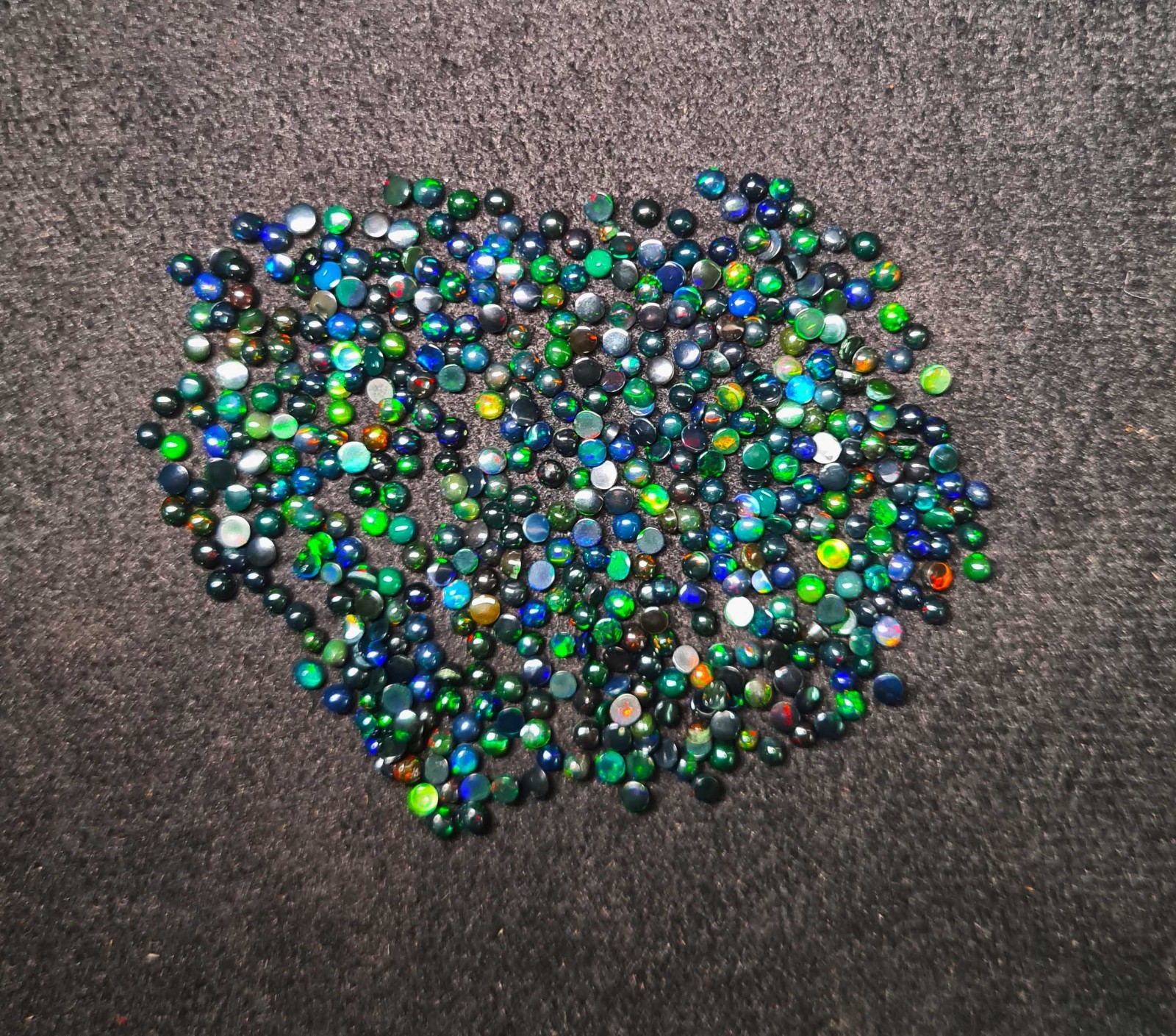 Natural Ethiopian Black Opal Round Cabochon Loose Gemstone Lot 100 Pcs 2.50 MM