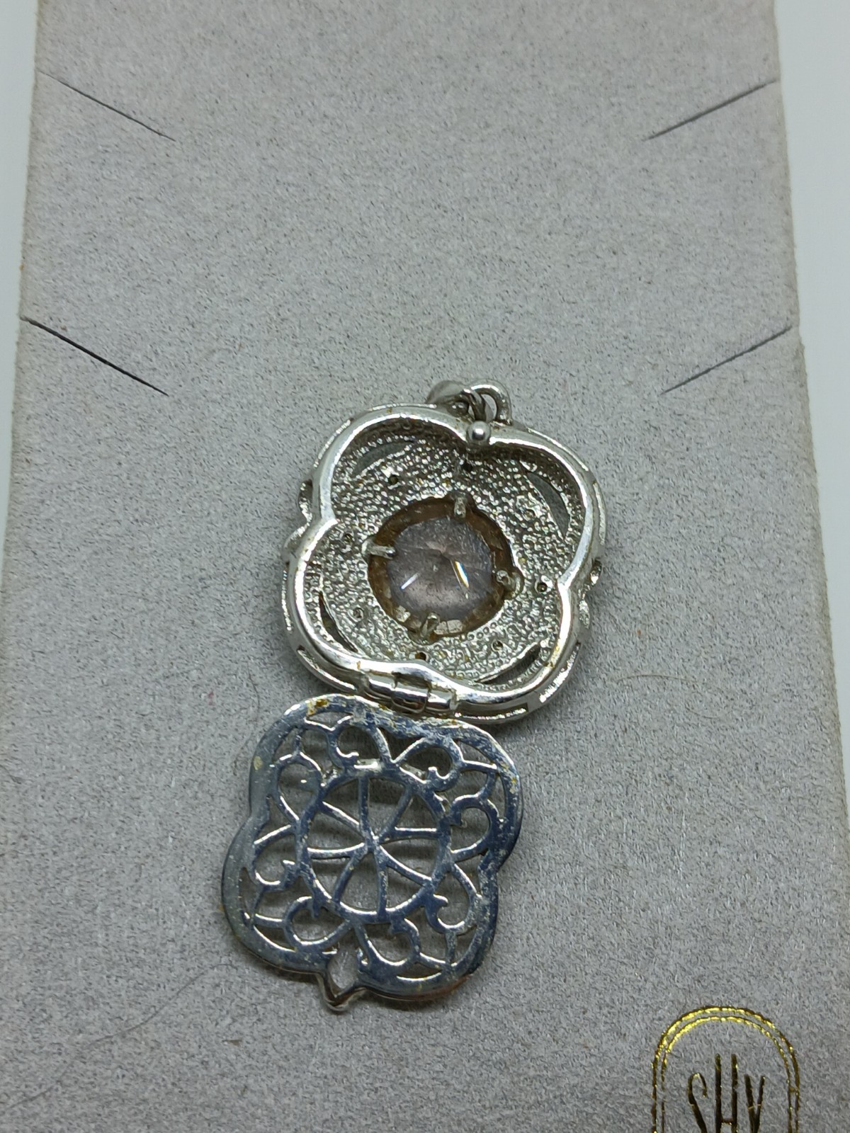Sterling Silver & Very Light Blue Topaz Picture Pendant Stone