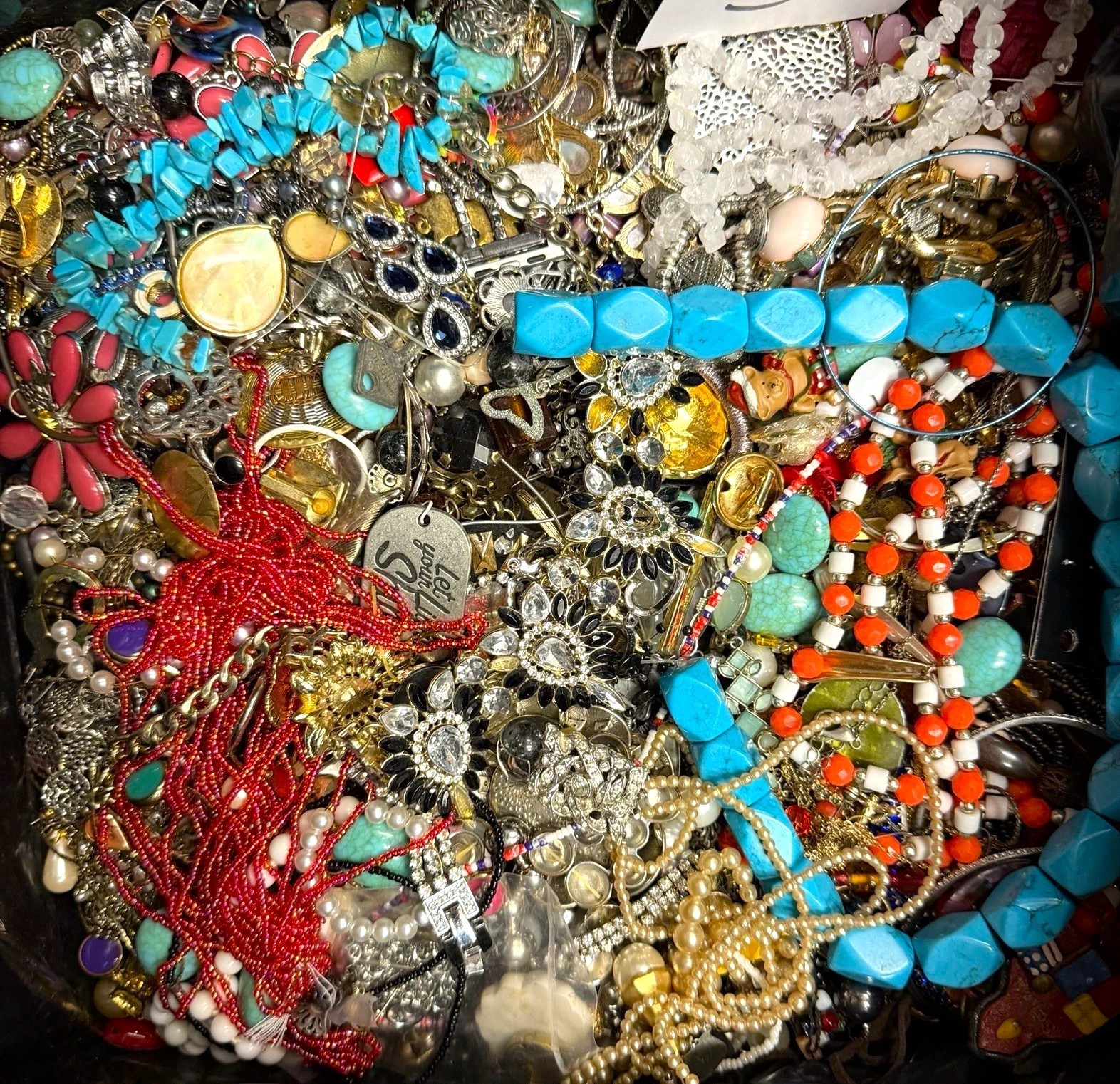 3 Pound Unsorted Huge Lot VTG Jewelry Vintage Now Junk & Wear Resell Tangled In