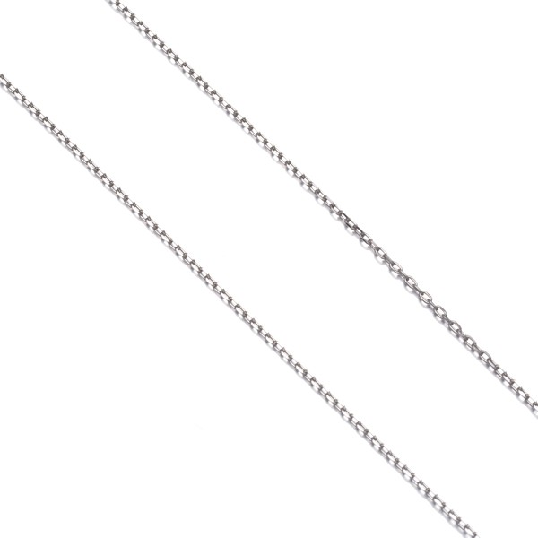 Cable Chain Necklace 40cm 18K 750 White Gold