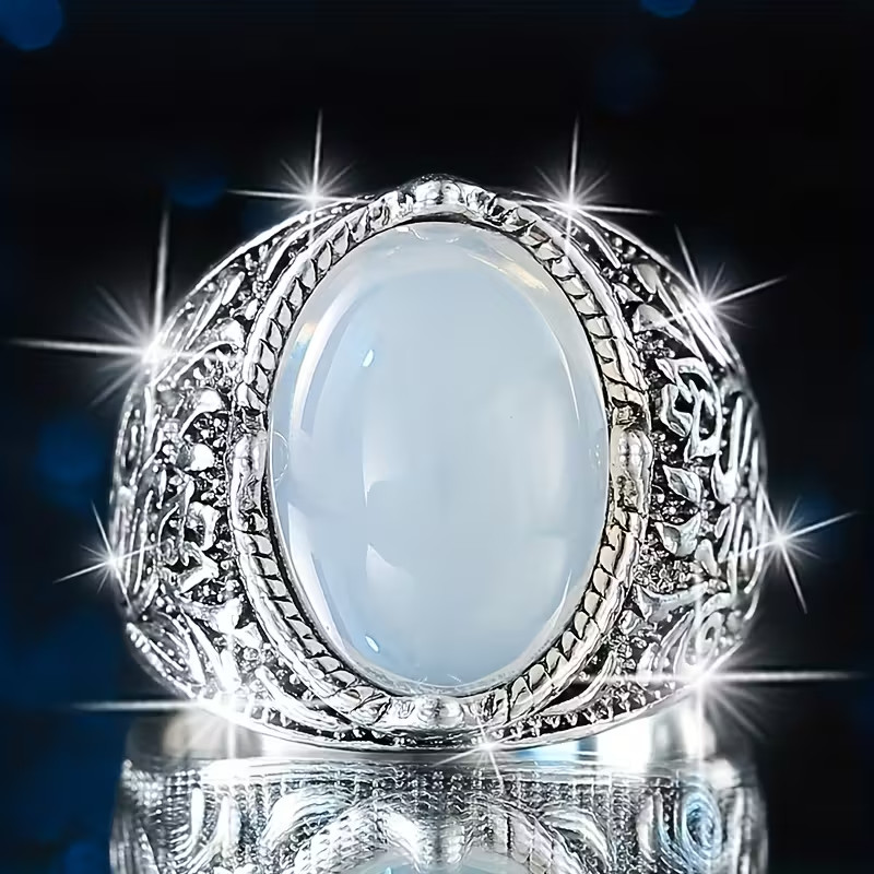 Mens Moon Stone Ring, Size 11. FREE SHIPPNG IN THE USA!