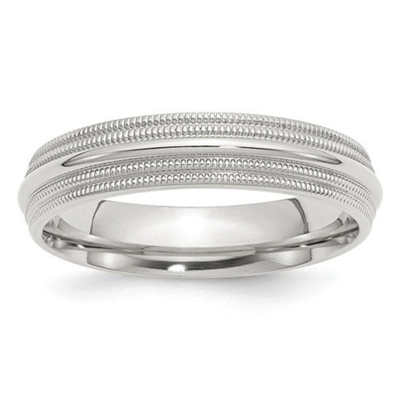 Solid Sterling Silver Comfort Fit Double Milgrain Wedding Bands 5mm 6mm 7mm 8mm