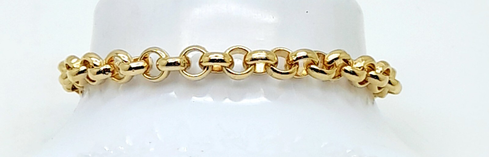 B001 Vintage style 7 inch 7.5mm 14kgp Women metal link Chain fashion Bracelet