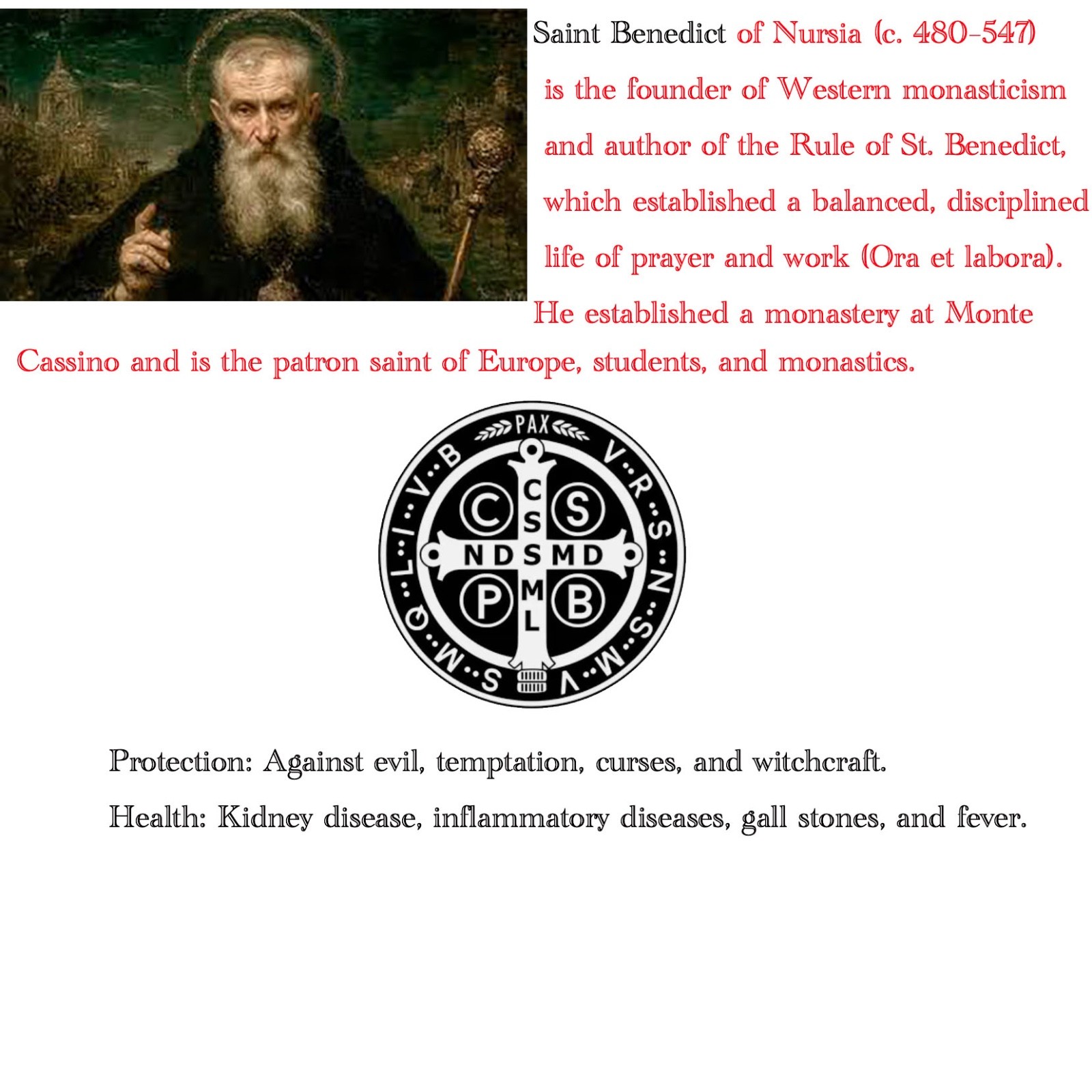 MENDEL Mens Catholic St Saint Benedict Cross Ring Stainless Steel Exorcism Medal