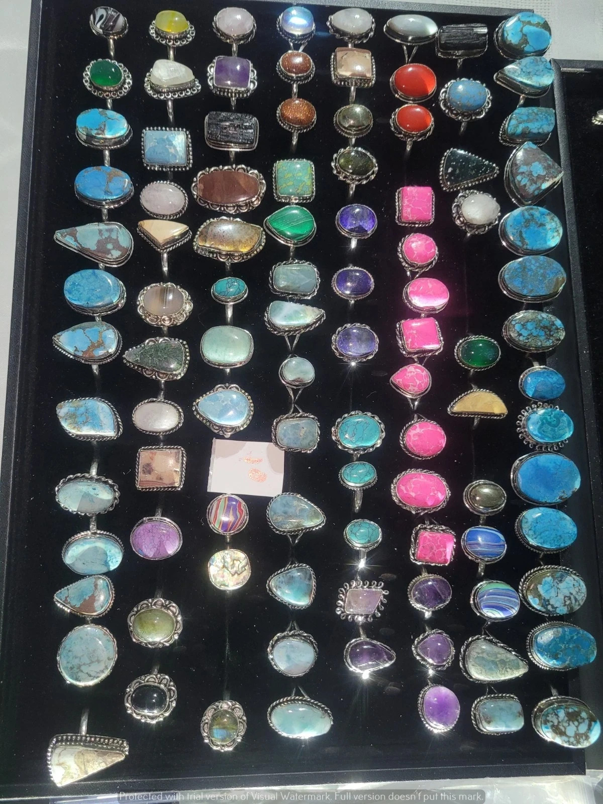 BULK !! Turquoise & Mix Gemstone Wholesale Lots 925 Sterling Silver Plated Rings