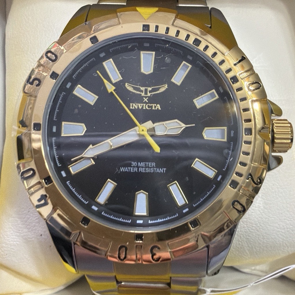invicta mens watch Silver And gold Black