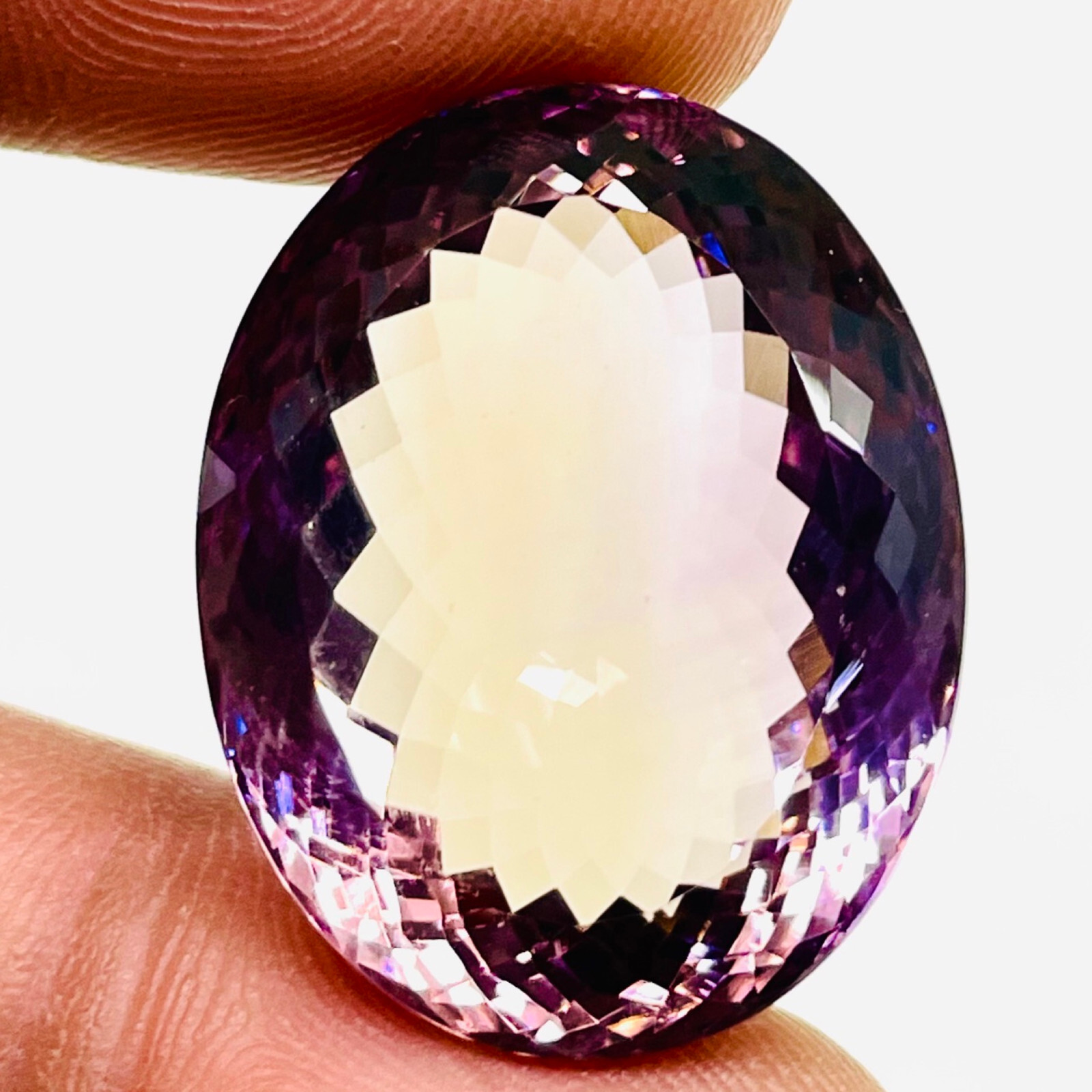 VVS 46 Cts Natural Bolivian Ametrine 25x20mm Oval Cut Untreated Loose Gemstone