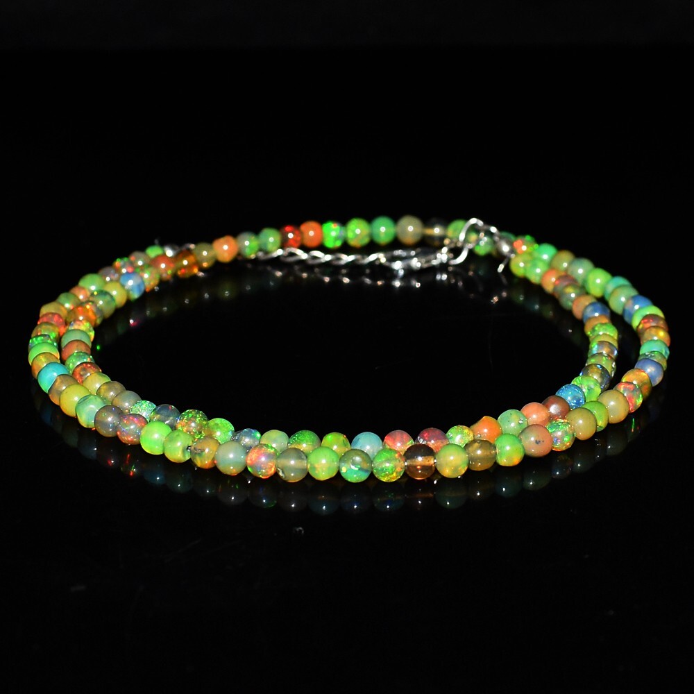 Top Grade Selling Amazing Ethiopian Opal 44.00 Cts Beaded Necklace VK 35 E593