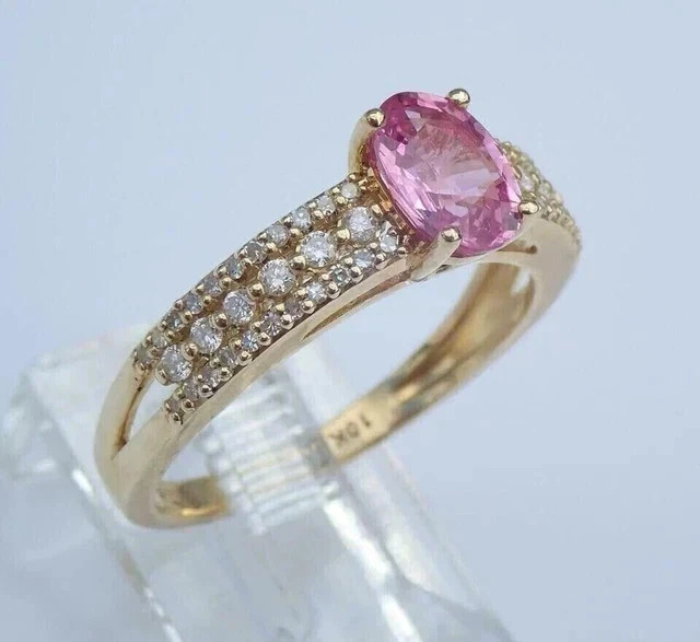 2Ct Oval Cut Lab-Created Pink Sapphire Engagement Ring In 14k Yellow Gold Plated