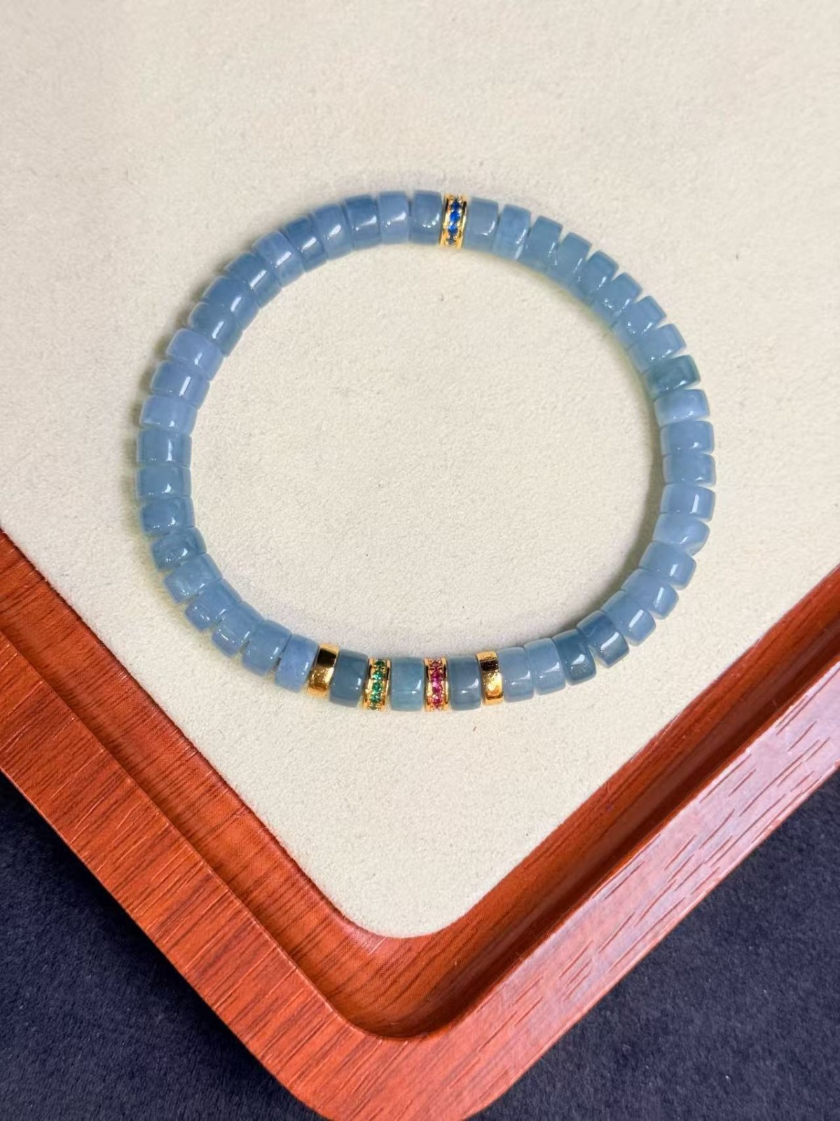 Beautiful Natural sky blue jadeite bracelet