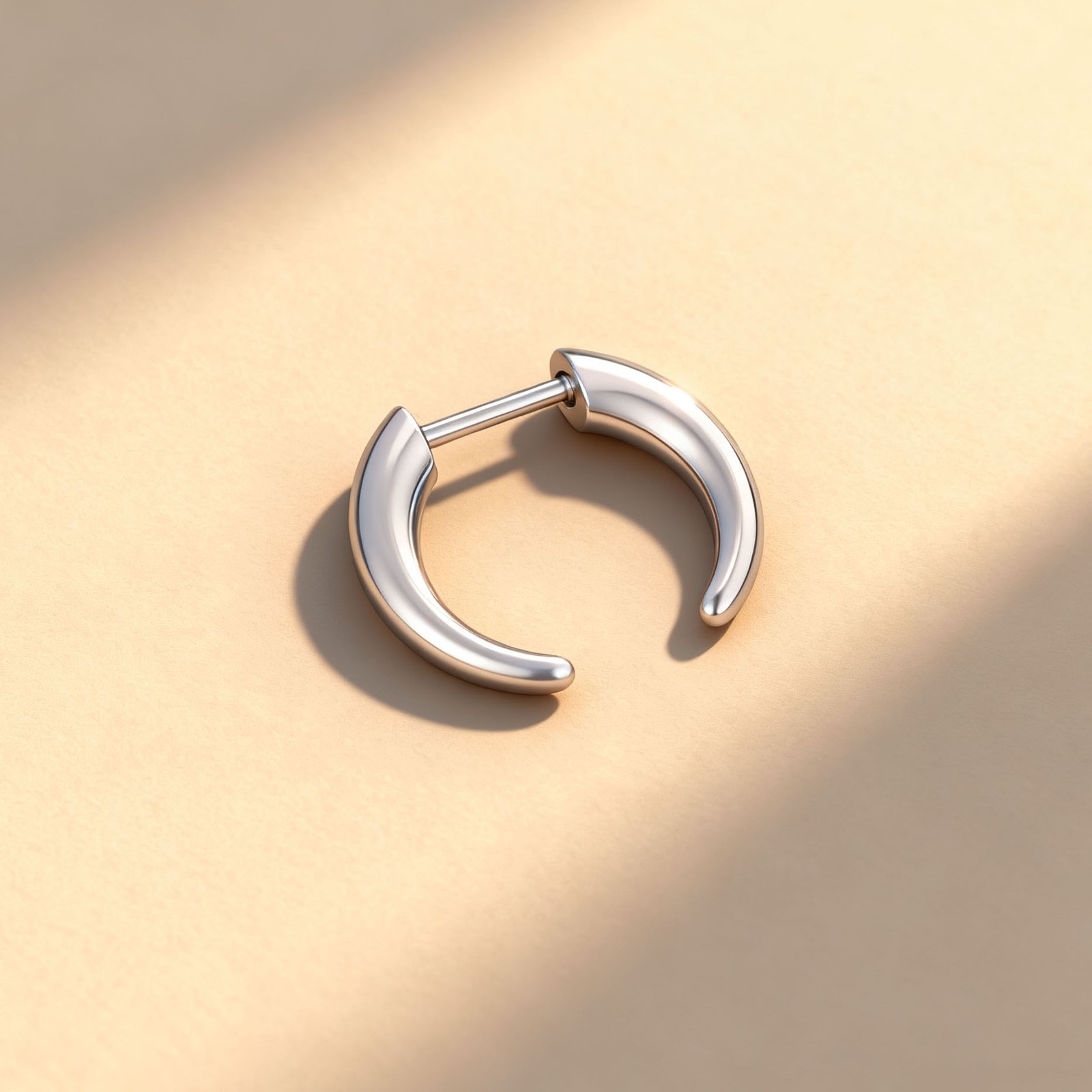 1 Pc 16G Stainless Steel Nose Rings Threadless Push-in Horn Ball Septum Piercing