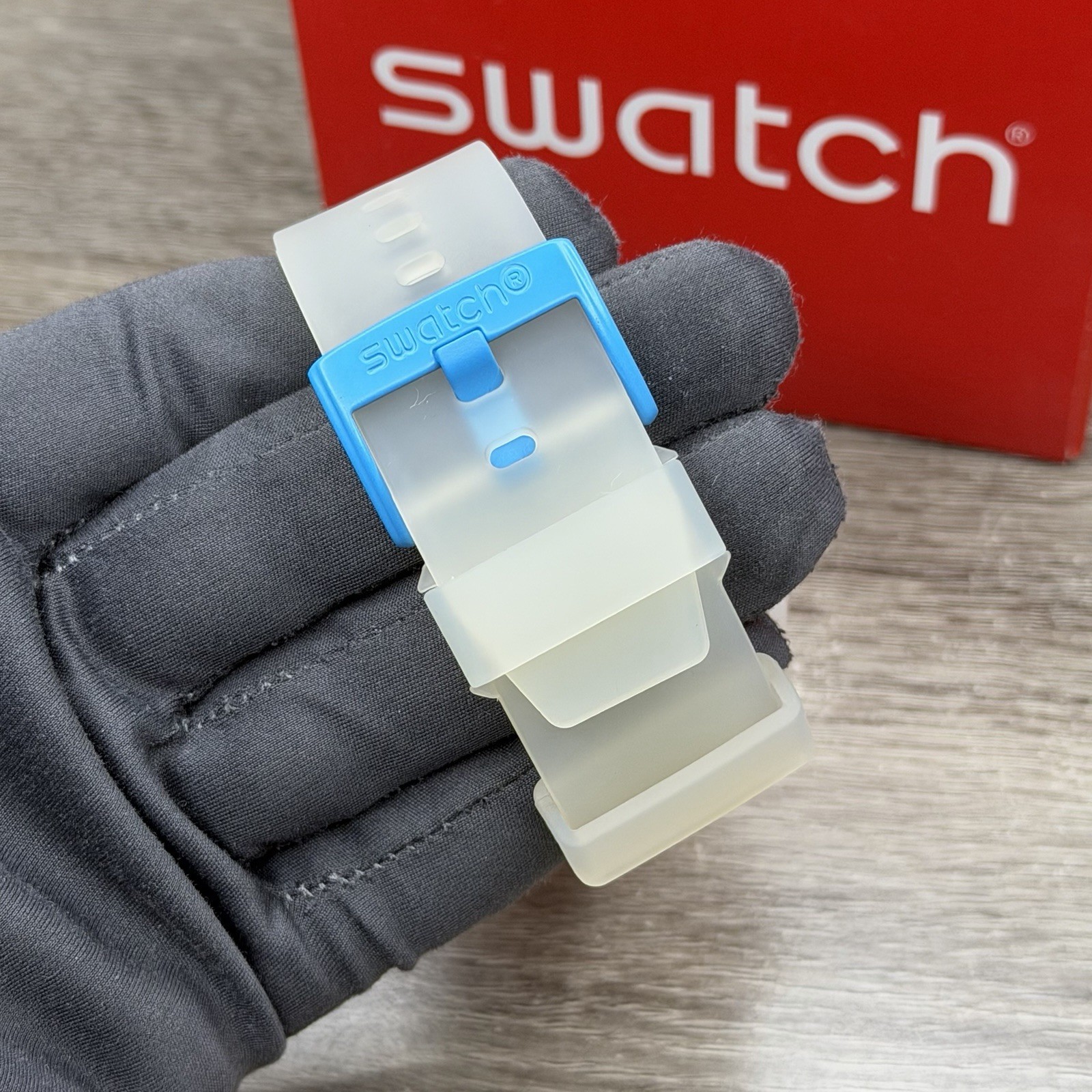 NEW✅SKELETON✅ Swatch Big Bold BLUEINJELLY Transparent Men’s Watch SO27E105