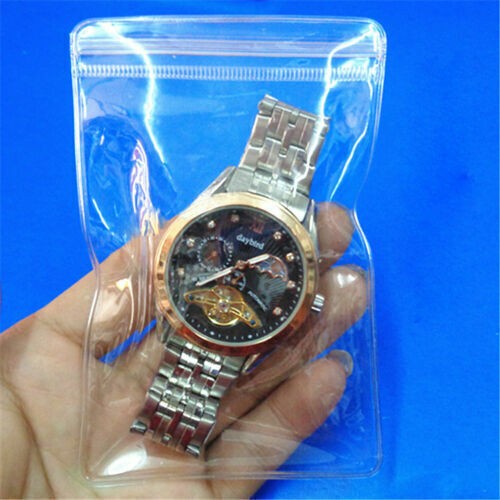 Pack of 100 PVC Plastic Bags Storing Watches Pouch Case (Regular Size) Bag