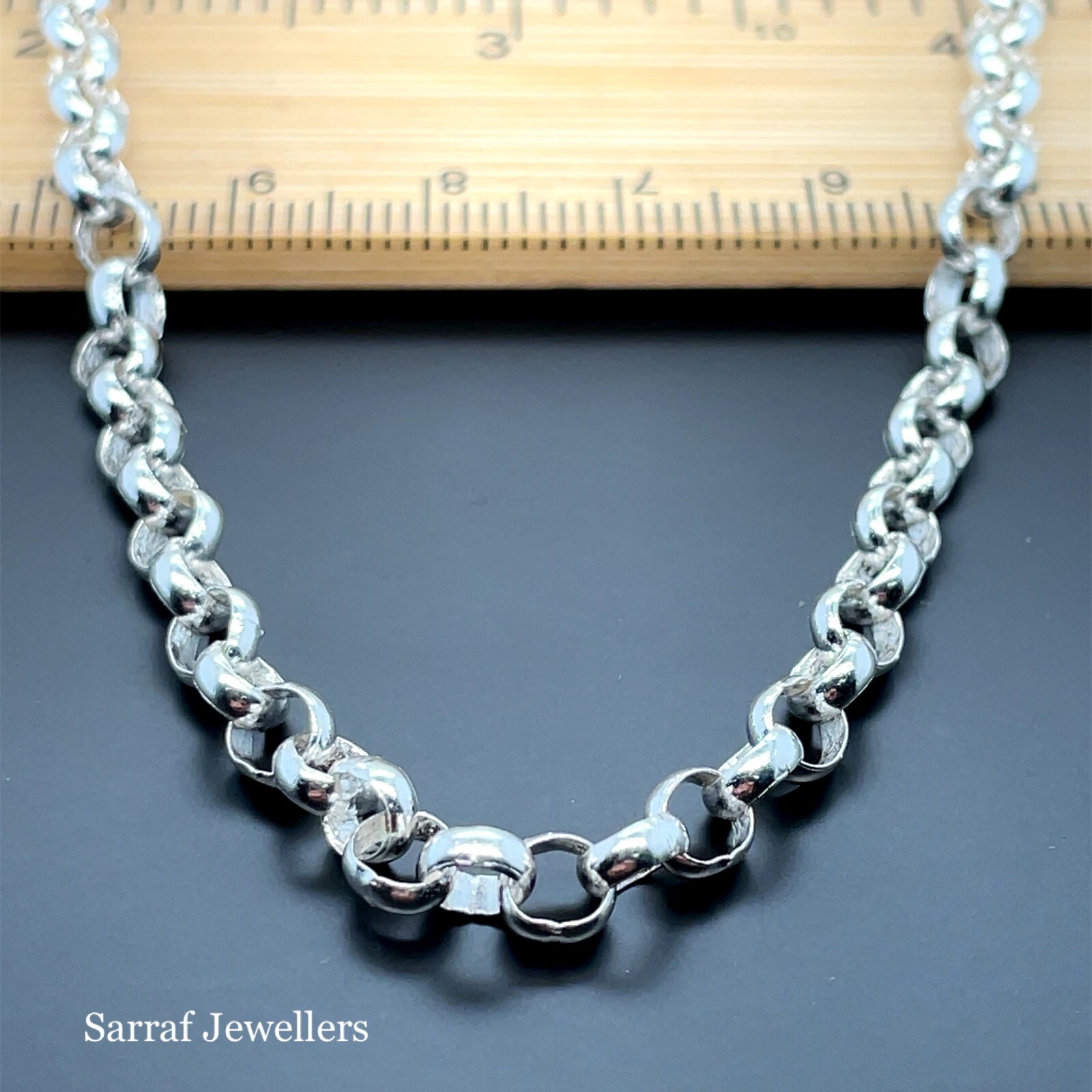 925 Sterling Silver Solid 4.5mm Rolo Belcher Chain Necklace 18″ 20″ 22″ 24″ 26″