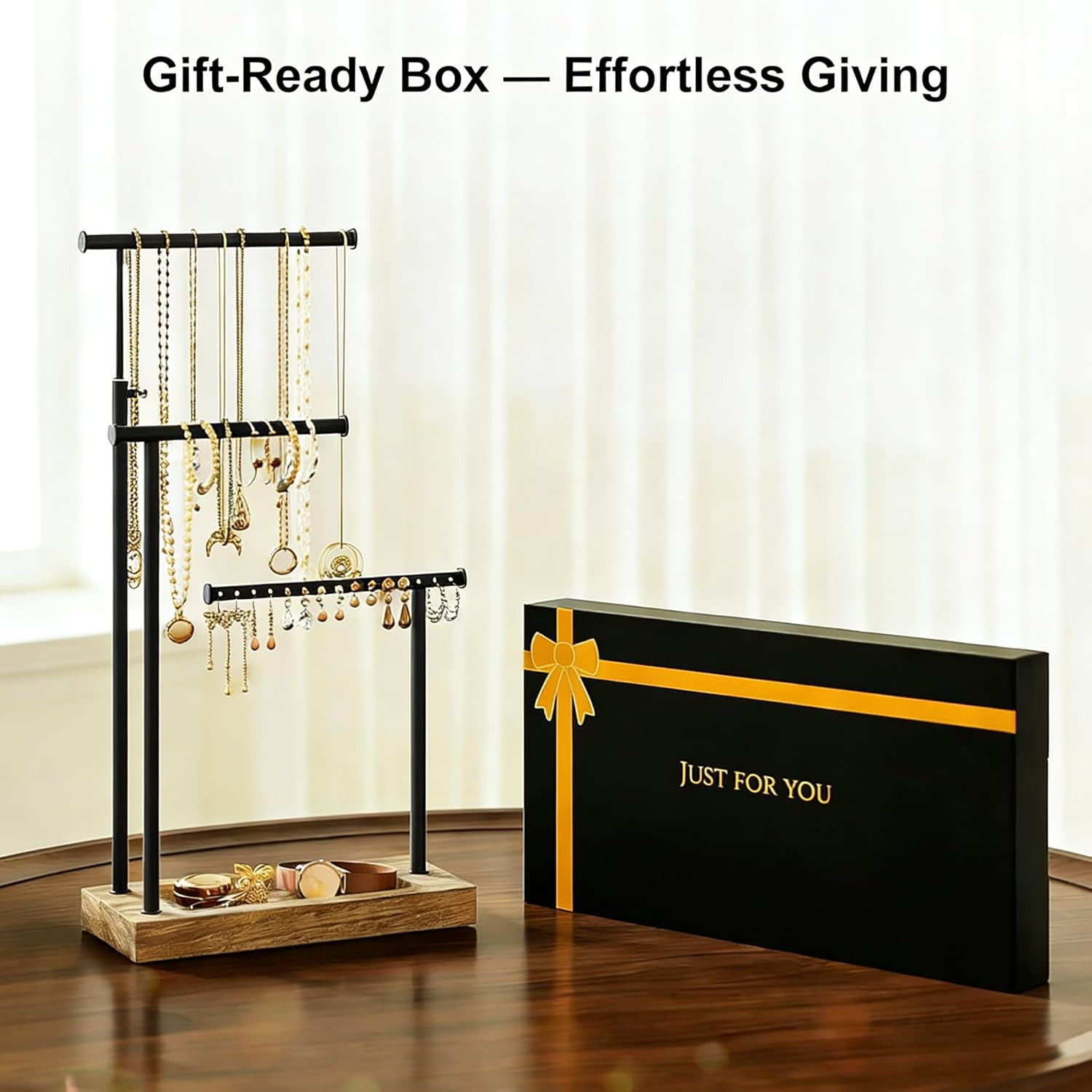 SRIWATANA Jewelry Organizer Stand, Extra Tall Necklace Holder Jewelry Holder, Gi