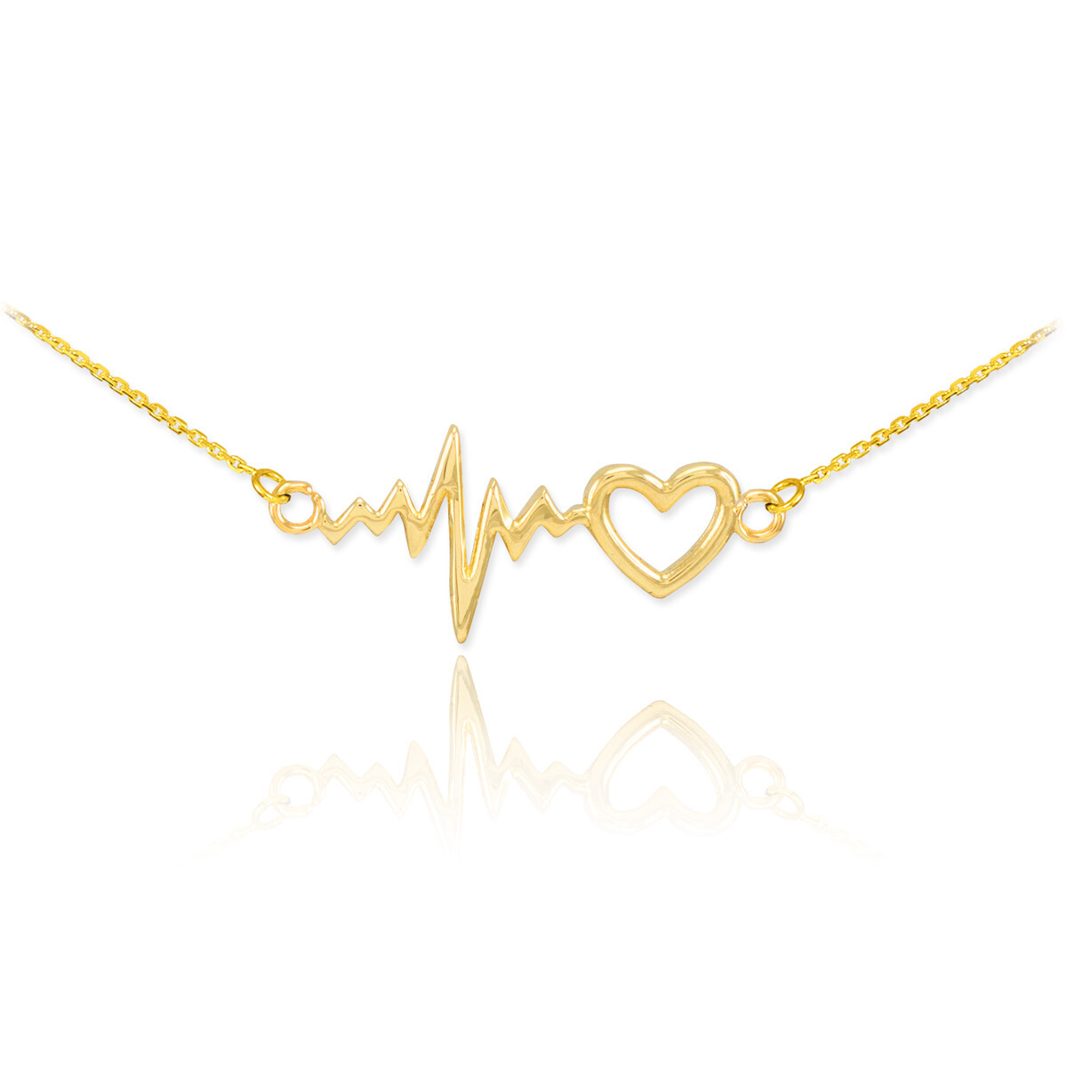 14K Gold Heartbeat Necklace(Available In Yellow/Rose/White Gold)