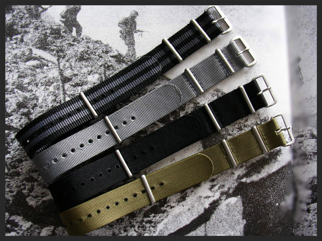 19mm NATO G10® military nylon watch band strap Black Grey OD Green Blue Bond Tan