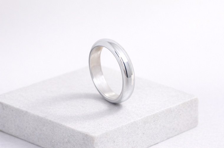 Handcrafted 999 Fine Silver Ring • Comfort Fit Band width 4mm • Engravable
