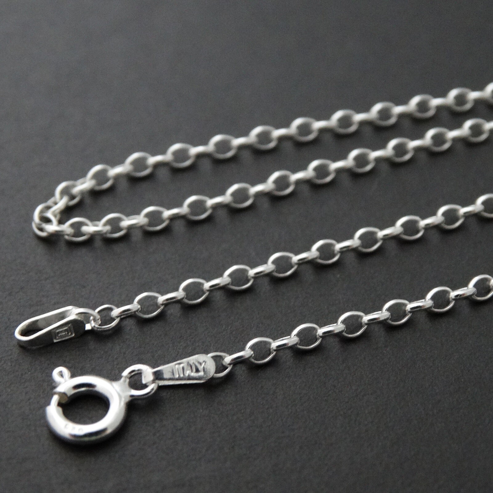 2.1mm Rolo Chain Necklace – 925 Sterling Silver – 030 Cable 16″ 18″ 20″ 24″