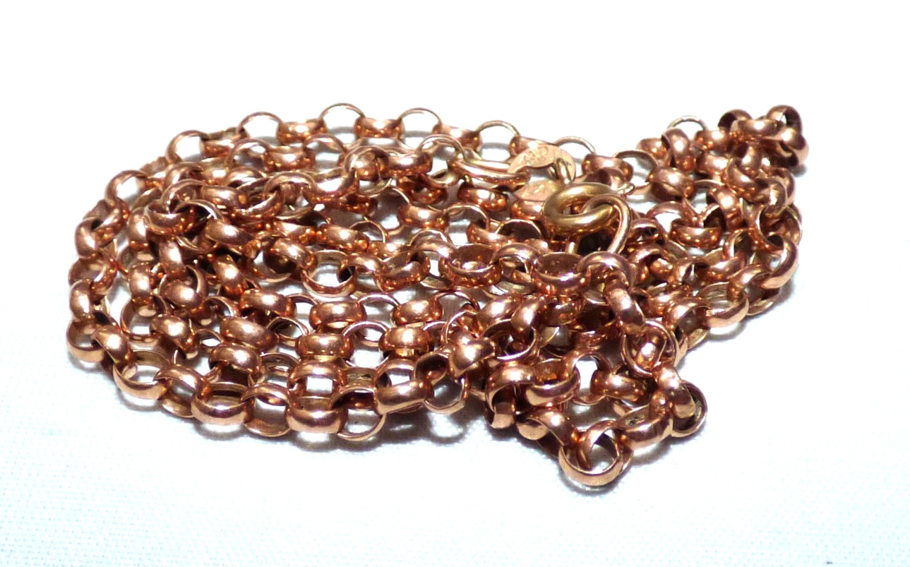 VINTAGE 9CT ROSE GOLD BELCHER CHAIN ITALIAN 21″ HALLMARKED 3.8g