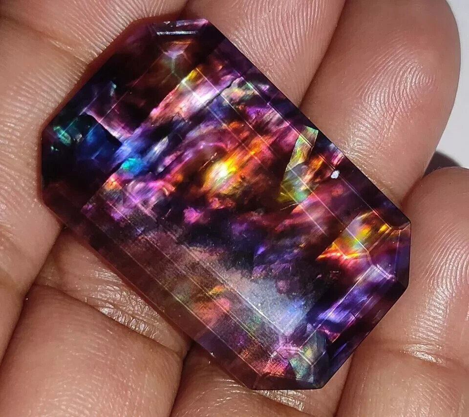 Ammolite Emerald Doublet Rare Opal-Like Organic 47.60 Ct Natural Loose Gemstone