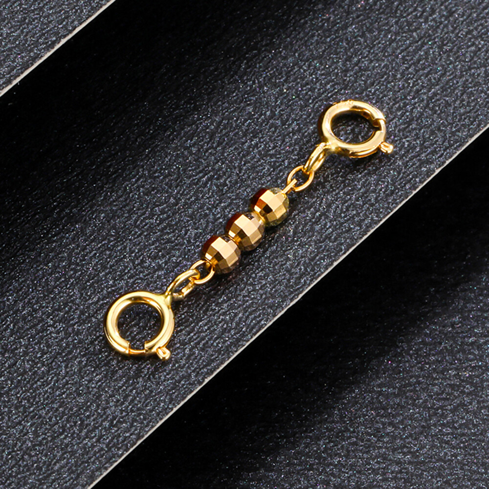 Pure 18K Multicolor Gold Bead Double Spring Clasp / For DIY Bracelet or Necklace