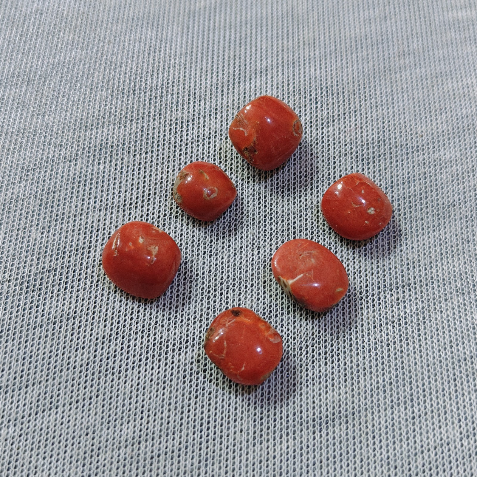 Vintage Natural Italian Red Coral Cabochon Lot Genuine Mediterranean Coral Gemst