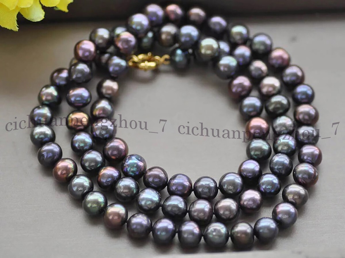 Natura 8-9mm Green South Sea Freshwater Baroque Pearl Necklace 18-100” AA