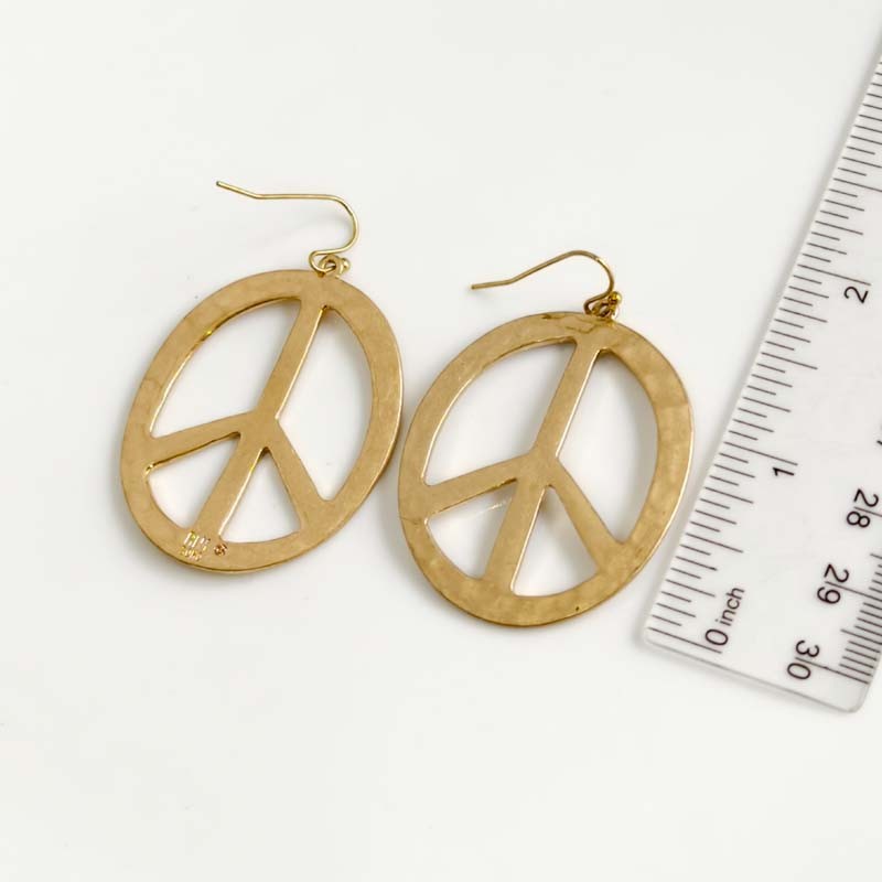 Robert Lee Morris Peace Sign Statement Drop Earrings Women Party Holiday Jewelry