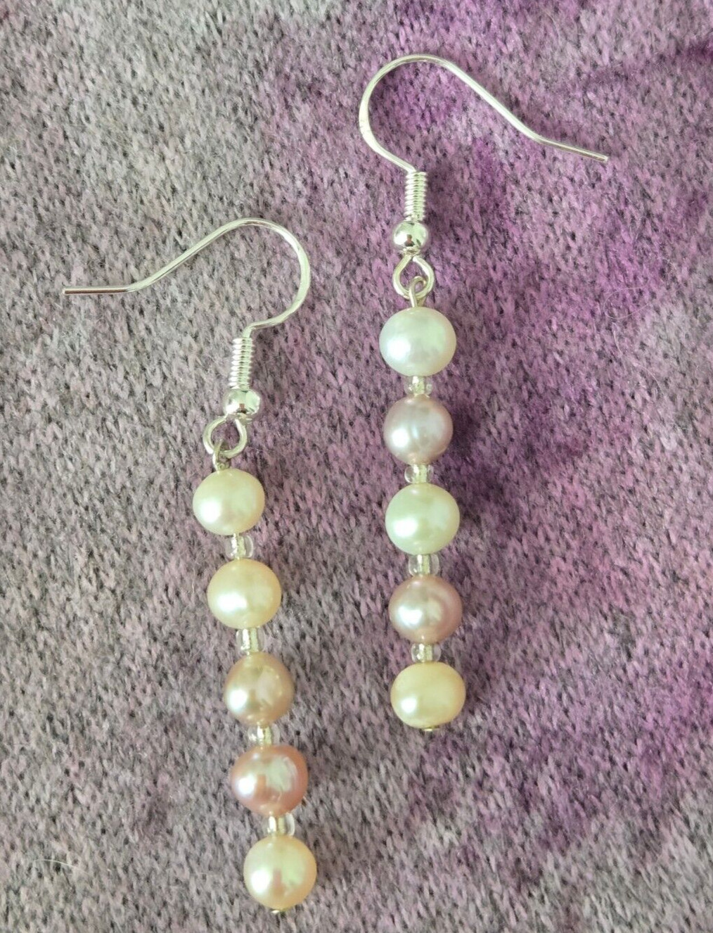 Handmade in USA – NEW! Multi colors Freshwater Pearl earrings – Free Shipping