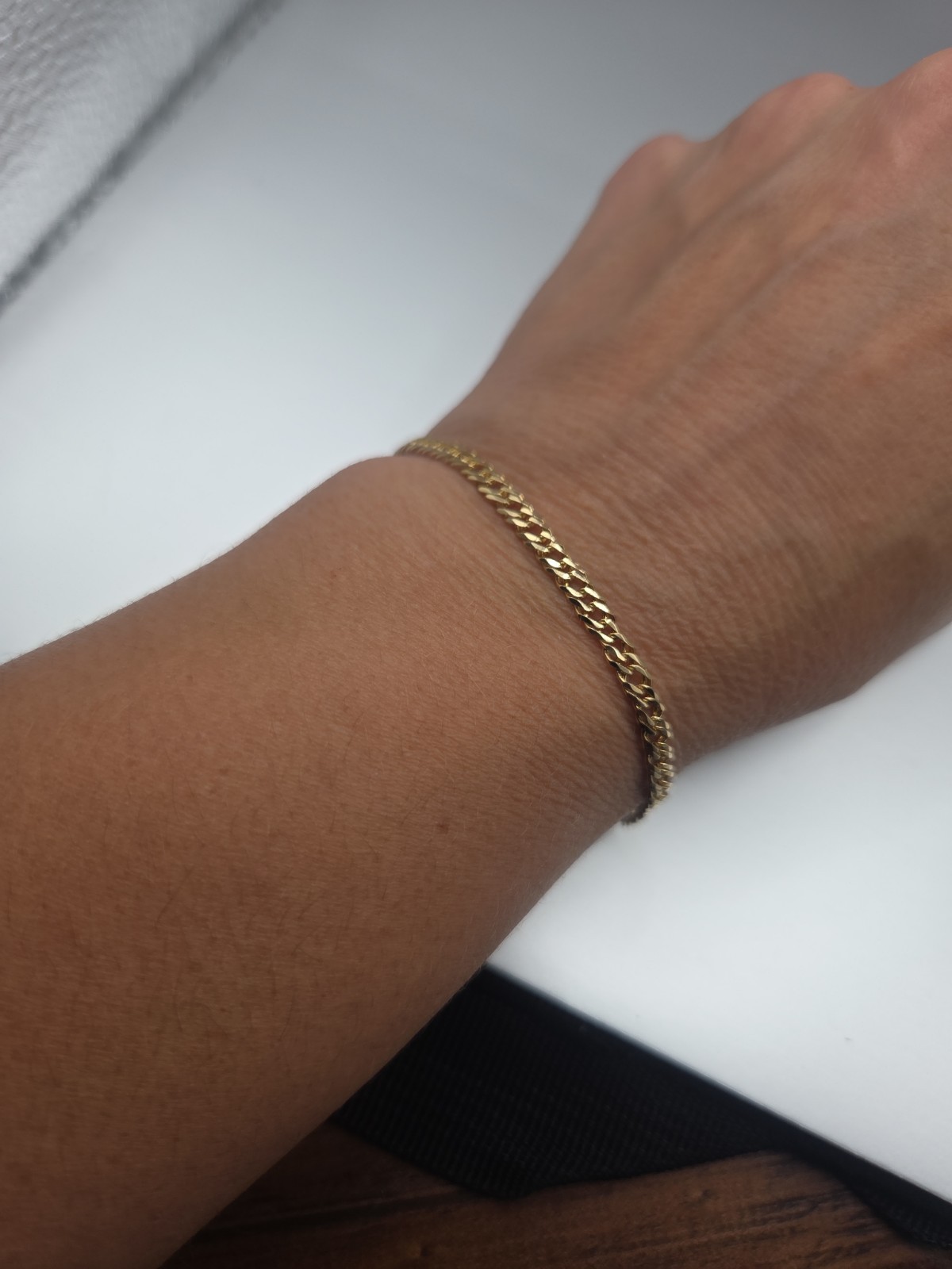 14k Yellow Gold Double Curb Link Bracelet 7″/3.7mm/4gr