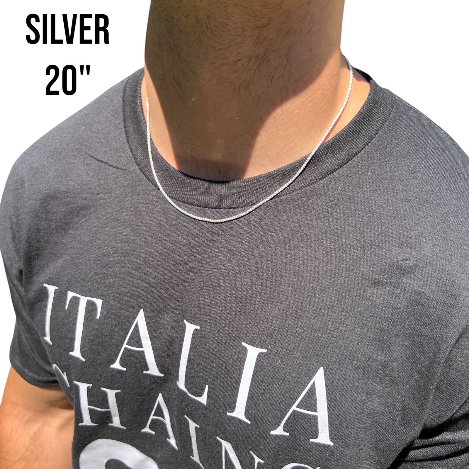 2mm Popcorn Link Chain Necklace – Real Solid 925 Sterling Silver MADE IN ITALY