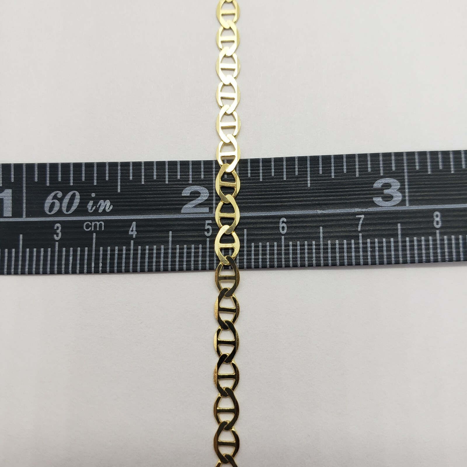 10K Solid Yellow Gold Anchor Link Chain Necklace 3mm Men Women 16″~30″