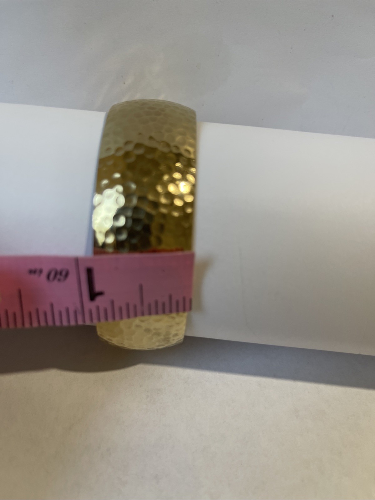 1/20 14k Gf Hammered Cuff Bracelet Gold Tone Made In USA