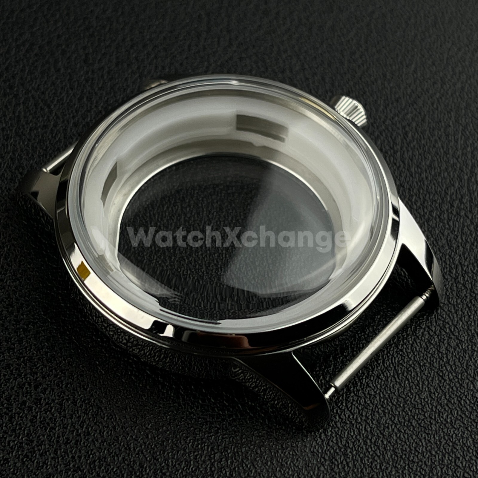 40mm Silver Cocktail Arched Glass Stainless Steel Watch Case For Seiko NH35 NH38