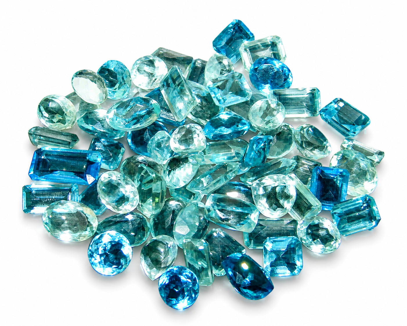 CERTIFIED 100 Ct Natural Blue Aquamarine Mix Shape Rare Mix Lot Loose Gemstone