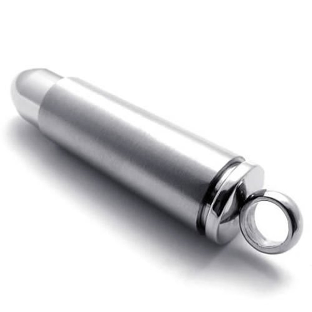 Bullet Urn Necklaces for Ashes Stainless Steel Cremation Jewelry Memorial Chain