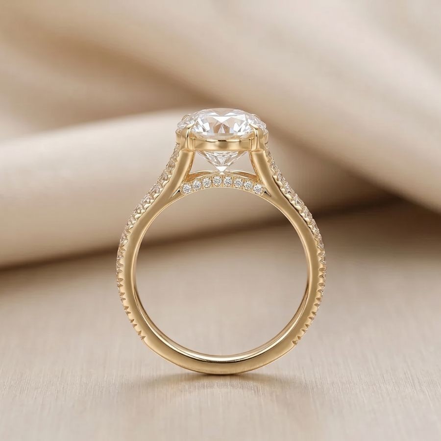 2.00Ct Emerald-Cut VS1 Lab Grown Diamond Wedding Engagement Ring 14k Yellow Gold