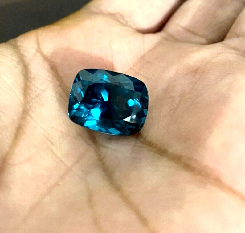 10.20 Ct Natural Fancy Green Montana Sapphire Cushion Loose Certified Gemstone